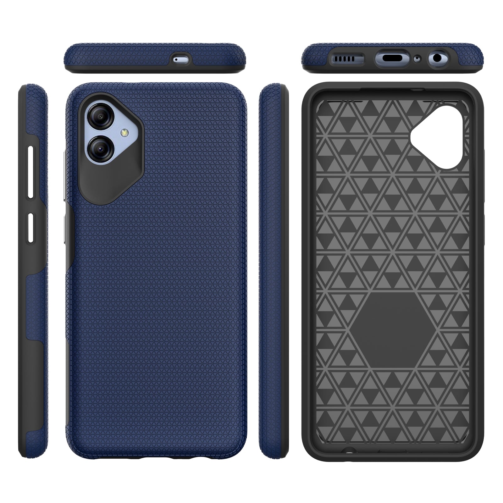 Anti-fall Phone Back Cover For Samsung Galaxy A04e 4G F04 4G M04 4G Triangle Heat Dissipation Soft TPU Hard PC Smartphone Case Anti-fall Phone Back Cover For Samsung Galaxy A04e 4G F04 4G M04 4G Triangle Heat Dissipation Soft TPU Hard PC Smartphone Case